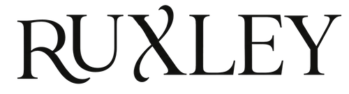 Black 'RUXLEY' logo on a white background